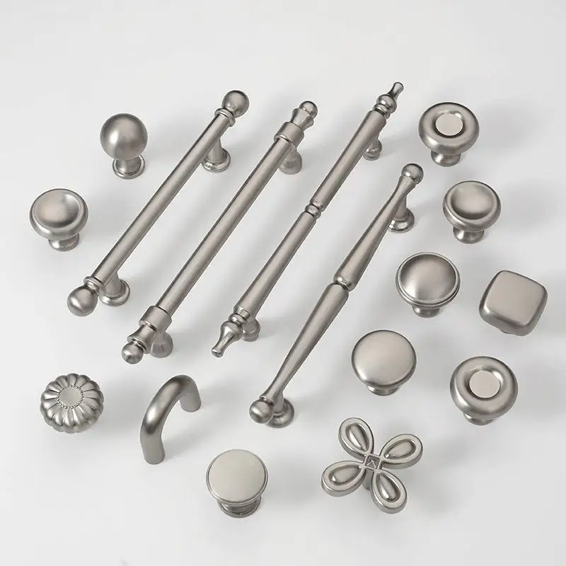 Cupboard Cabinet Pulls Nickel Brushed Kitchen Accessories Drawer Knobs Wardrobe Closet Dresser Knob Pulls Handles For Furniture