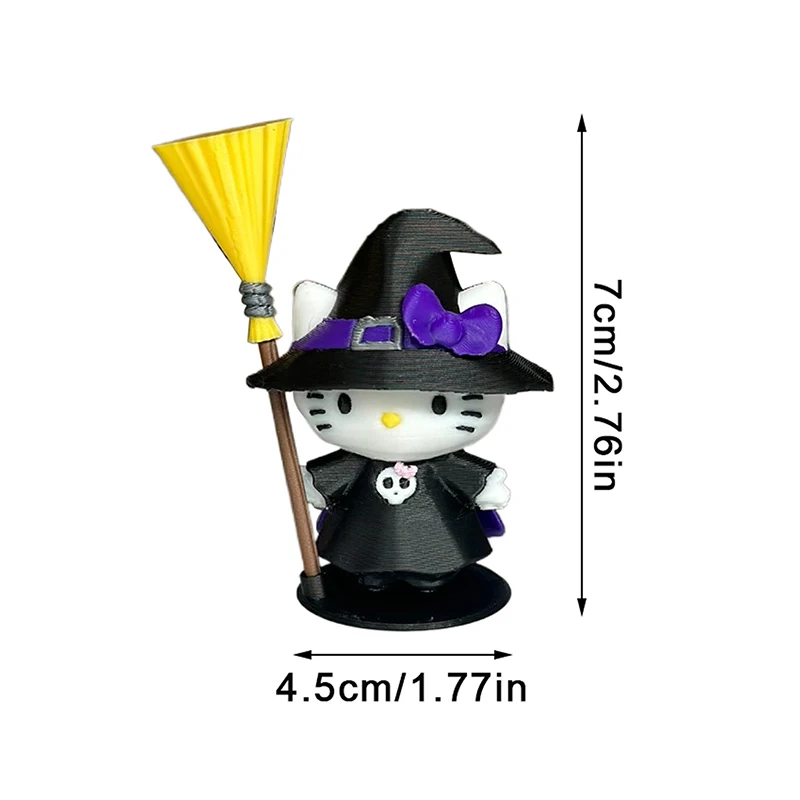 الساحرة مرحبا كيتي تمثال Kawaii أنيمي الشكل جمع نموذج الحلي ثلاثية الأبعاد مطبوعة سطح المكتب الصغيرة المنحوتات هالوين ديكور هدية