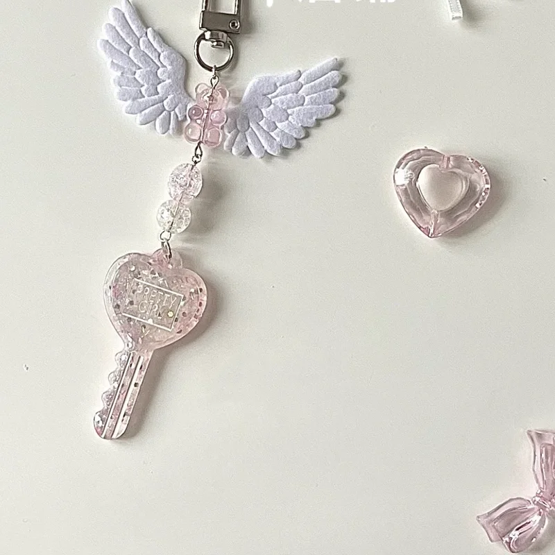 Keychain Pink Angel Wings Bag Pendant Subculture Y2k
