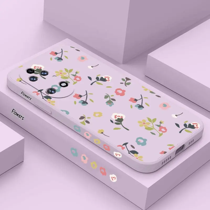 Scatter Flowers Silicone Phone Case For Huawei P50 P40 P30 P20 Pro P50 Pro P40 Pro P40 Lite P30 Lite Mate 50 40 30 Nova 10 Cover