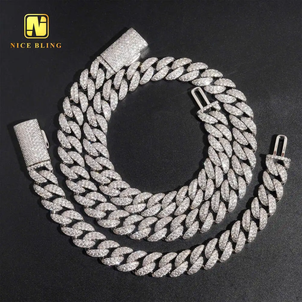 Sale Cz Diamond Cuban Link Chains 5a Cubic Zirconia Necklace Hip Hop Men 12mm Iced Outt Pendant Necklace 18k Gold Plated