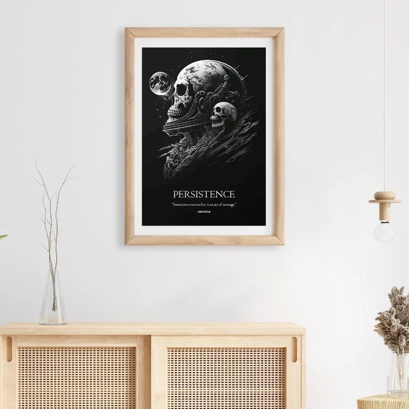 Marcus Aurelius Stoic Quote Poster Canvas Print Minimalist Black and White Philosophy Artwork Stoicism Motivation Office Decor