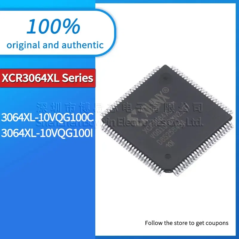 Original e genuíno xcr3064xl-10vqg100c xcr3064xl-10vqg100i vqfp-100