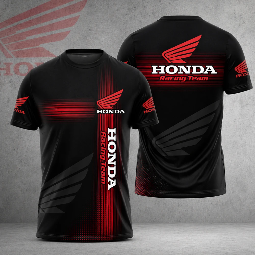 SUMMER NOVELTY 2026 Children Racing T-Shirt Men Casual Short-Sleeved Breathable T-Shirt With 3D Motorcycle Print HONDA