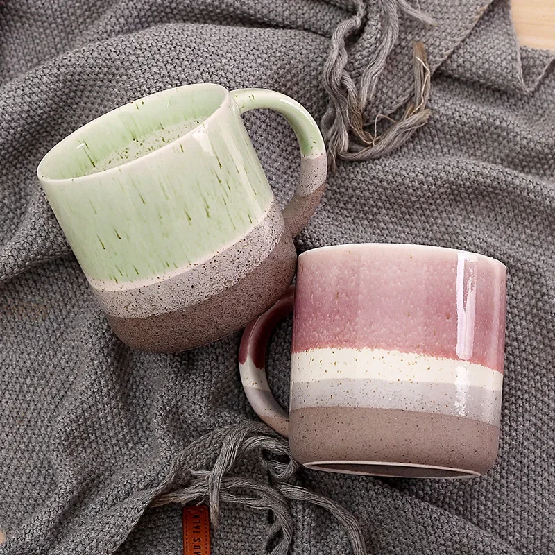 High value ceramic cup large capacity retro mug ins style home coffee cup office student drinking cup