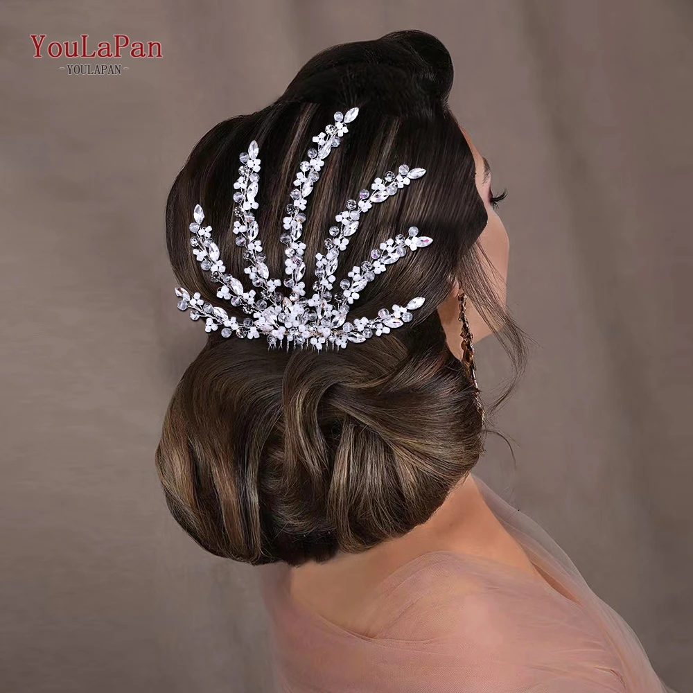 

YouLaPan Wedding Sparkly Crystal Headband Fashion Rhinestone Hair Comb for Bridal Headpiece Wedding Hair Decoration HP651