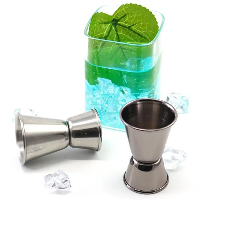 Stainless Steel Cocktail Shaker Measure Cup Dual Shot Drink Spirit Measure Jigger Kitchen Bar Tools