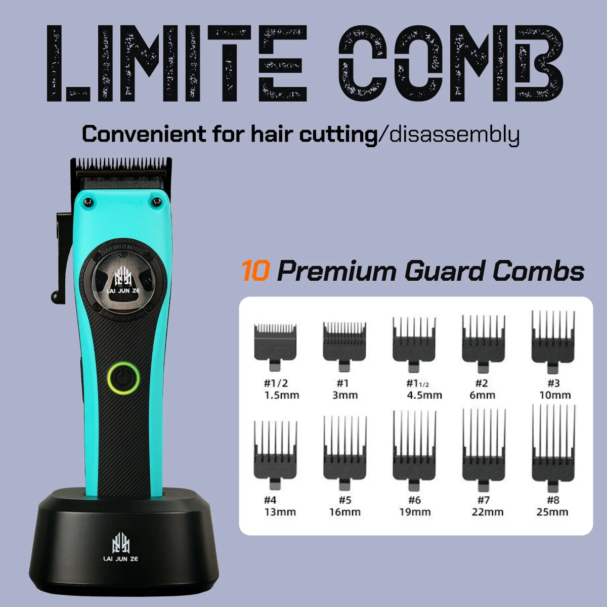 BRDCLIP ماكينة قص الشعر الكهربائية الاحترافية BRD 951 محرك ناقلات 12000 دورة في الدقيقة مع قاعدة ماكينة تشذيب الشعر للرجال