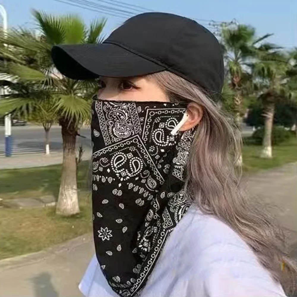 

Ice Silk Sunscreen Face Mask Breathable Thin Sleeves Half Face Cover Summer Anti-UV Mask Sleeves Cycling Bike Long Face Cover