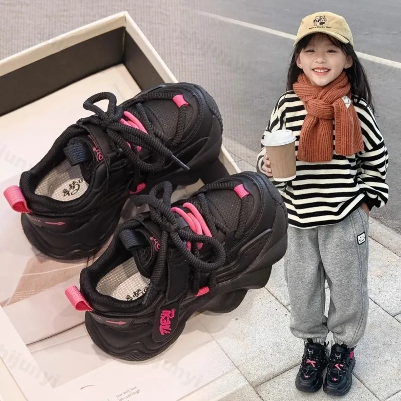 

Autumn Girls Sneakers 2025 Fashion New Soft Comfortable Children Casual Shoes Non-slip Thick Soled Outdoor Kids Sports Shoes
