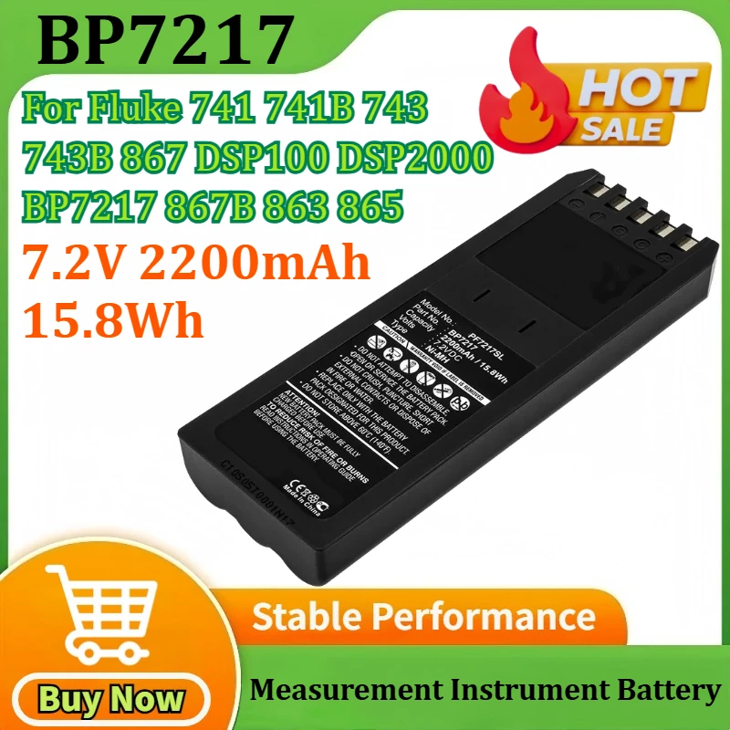 

7.2V 2200mAh 15.8Wh Rechargeable Battery for Fluke 741 741B 743 743B 867 DSP100 DSP2000 BP7217 867B 863 865 Replacement Bateria
