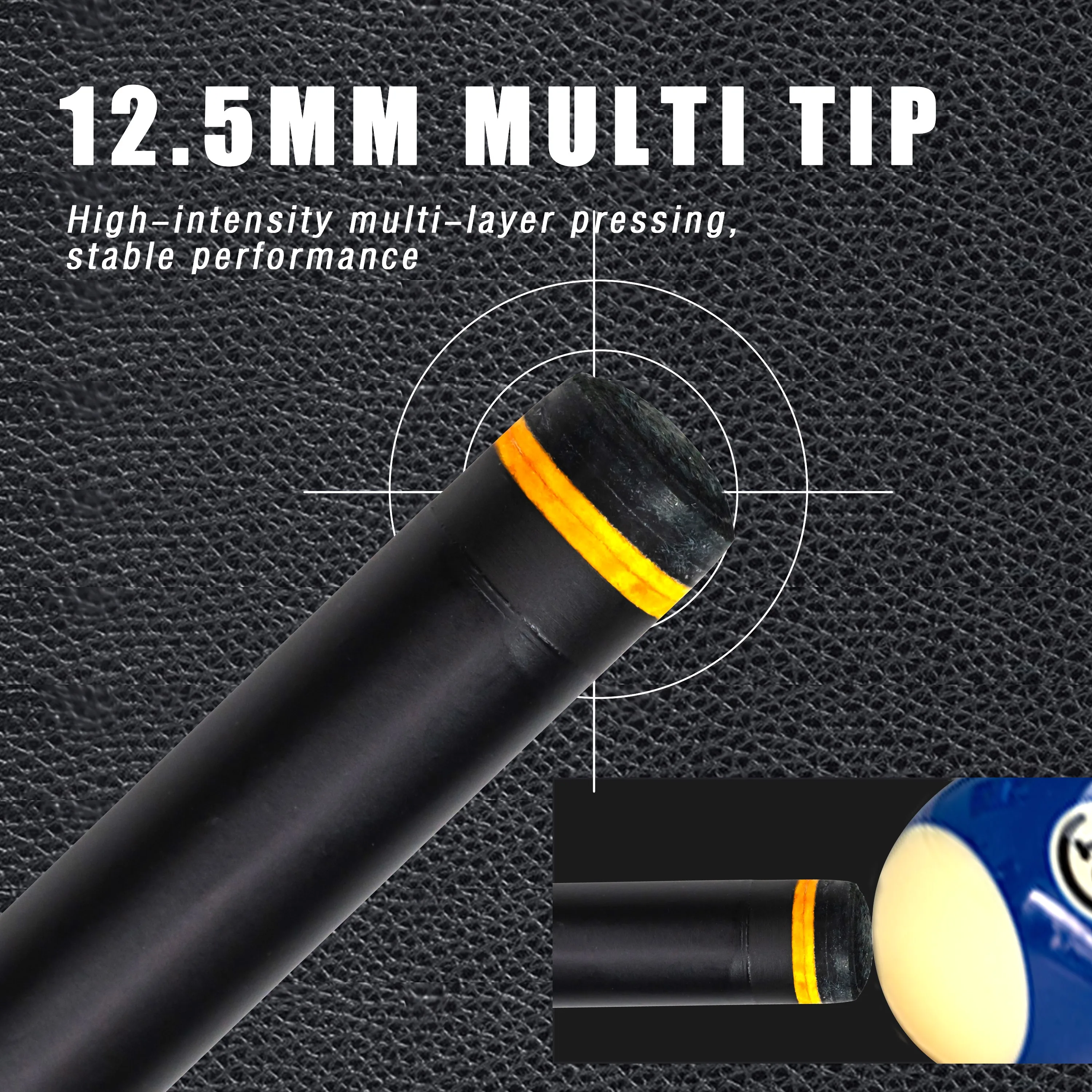 58 Zoll Glasfaser-Billardqueue Blaues Drachen-Design 12,5mm Mehrschichtige Spitze Geringe Abweichung Schnellverschluss – Detail 4