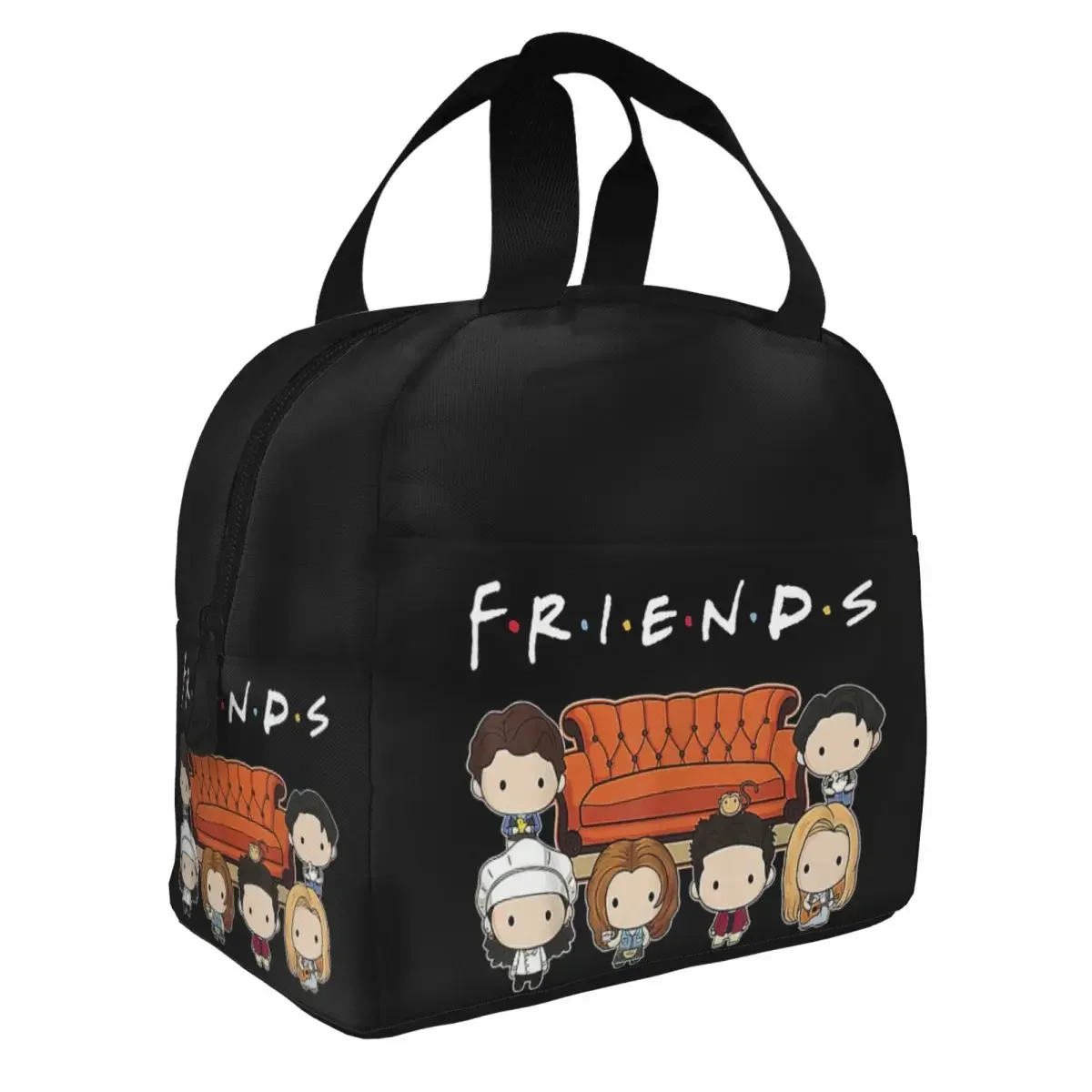 Friends Cartoon Insulated Lunch Bag High Capacity American TV Show Reusable Cooler Bag Tote Lunch Box Beach Travel Men Women