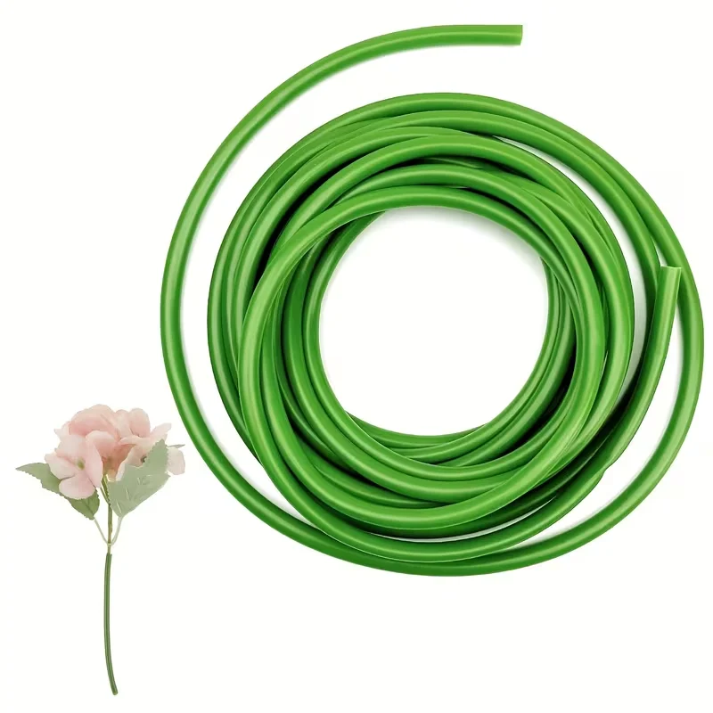 

16,4 фута зеленые пластиковые чехлы на стебли цветов, трубки, шланг для искусственных цветов для DIY, свадебные букеты, корсажи, венки, украшения для вечеринок