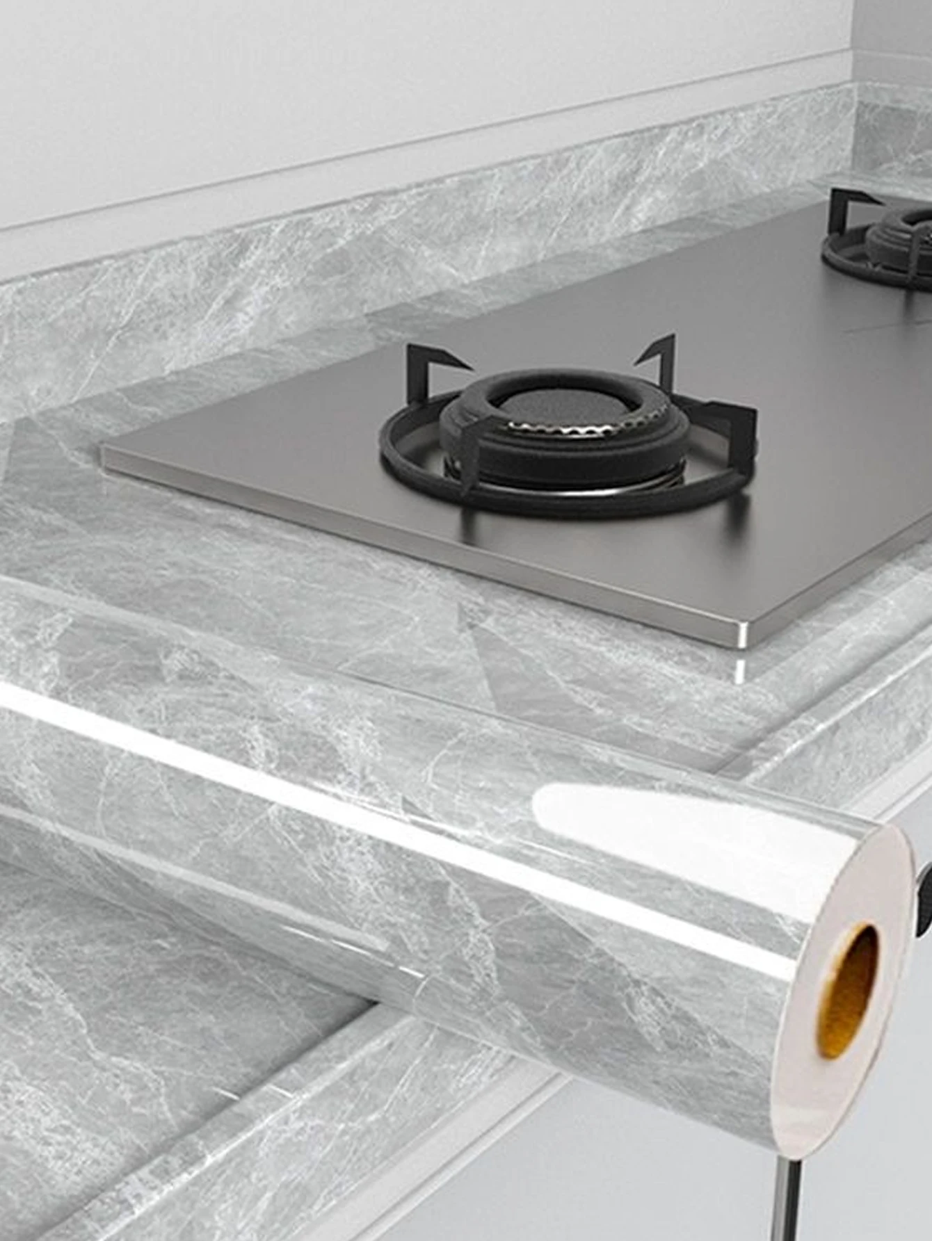 Self adhesive wallpaper decoration moisture-proof and waterproof modern style bathroom cabinet countertop wall stickers