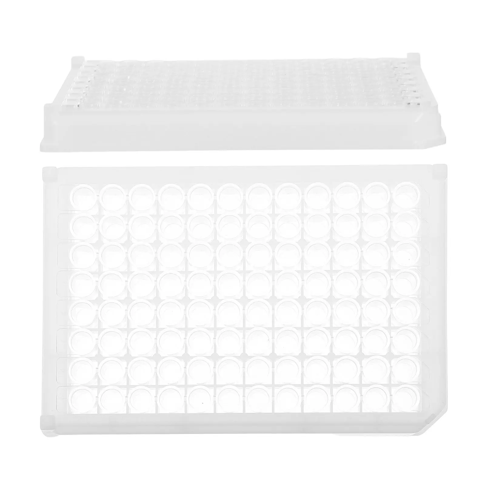 Lot de 2 plaques d'essai enzymatiques à 96 puits, fond rond transparent, surface traitée, pour culture cellulaire, analyse en laboratoire et test d'échantillons de haute précision