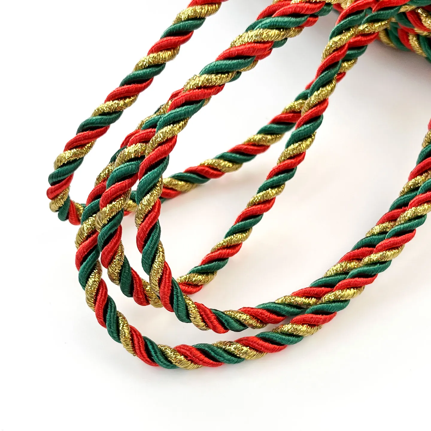 10/25 Yards Dreisträngiges Seil Weihnachtsdekoration Seil Geschenkverpackungsseil Handgemacht DIY Dreifarbiges rundes Seil Partydekoration – Detail 4