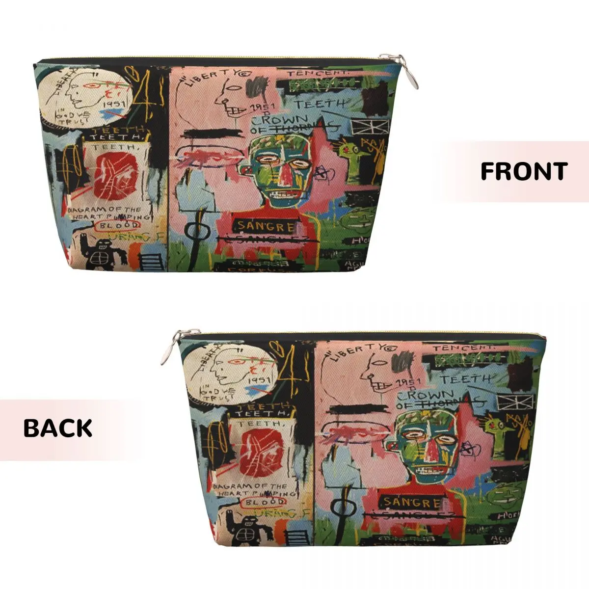 Custom Crown By Michel Jean Basquiats Makeup Bag for Women Travel Cosmetic Organizer Kawaii Graffiti Art Storage Toiletry Bags