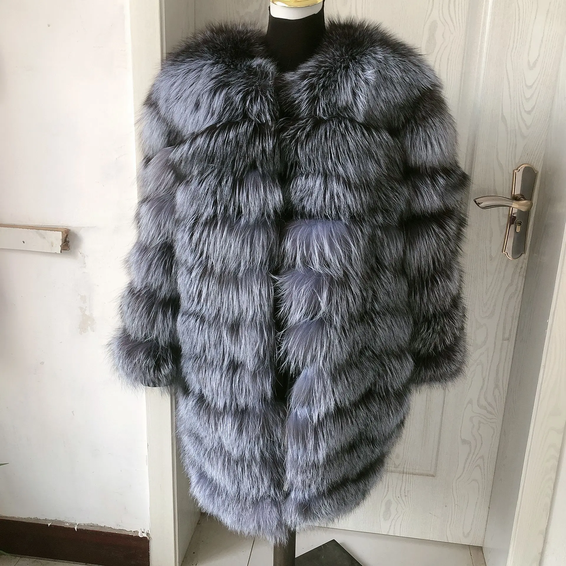 Winter fox fur coat women long real fox fur coat luxury woman fox fur jacket genuine fox fur coat raccoon fashion women warm coa