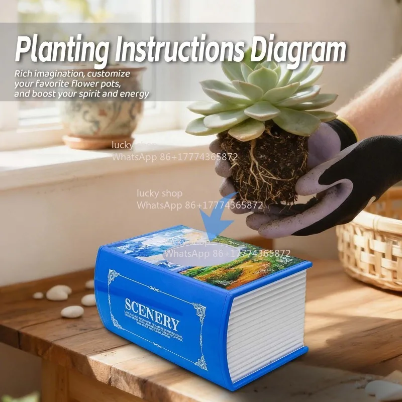 Potted Landscape Books - Creative Books Flower Pots, Give Life A Surprise, Meat on The Page