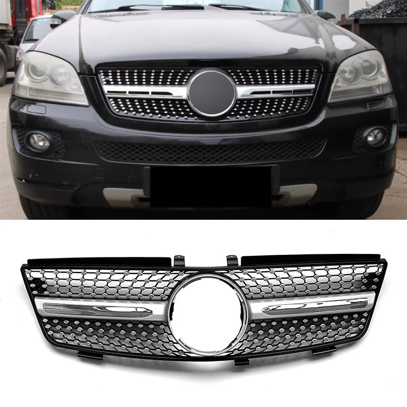 

Решетки радиатора ABS для Mercedes-Benz W164 ML-класса ML320 ML350 ML450 ML500 2005-2008, тюнинг переднего бампера, гоночная решетка