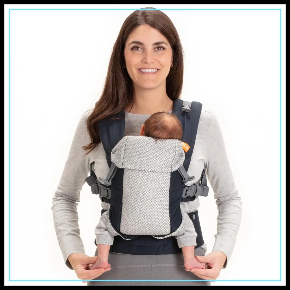 

Ergonomic Baby Carrier from Newborn to Toddler - M Shape, Adjustable Seat, Breathable 3D Mesh (Cool Navy)