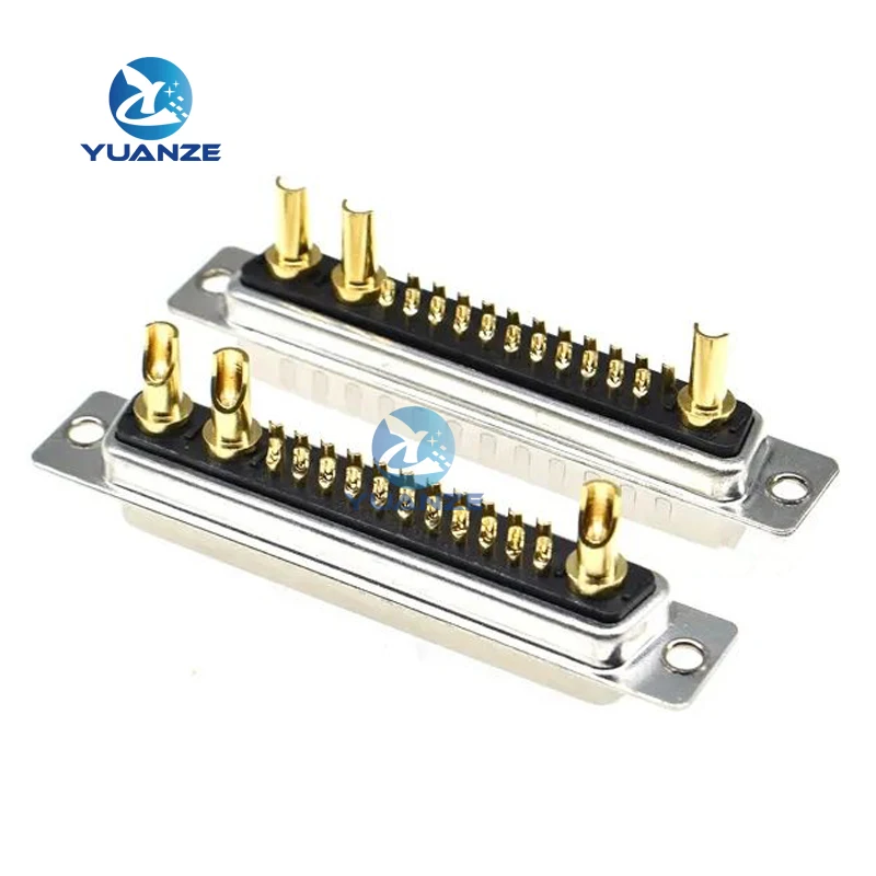 1PCS 25W3 30A Gold plated MALE FEMALE high current CONNECTOR D-SUB adapter solder type 25+3 plug jack high power 25 Position