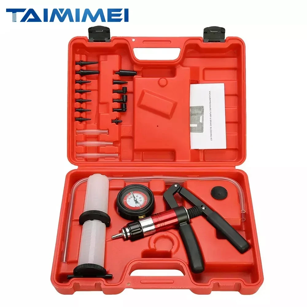 TAIMIMEI Hand Held Vacuum Pressure Pump Tester Kit Brake Fluid Bleeder Bleeding Kit