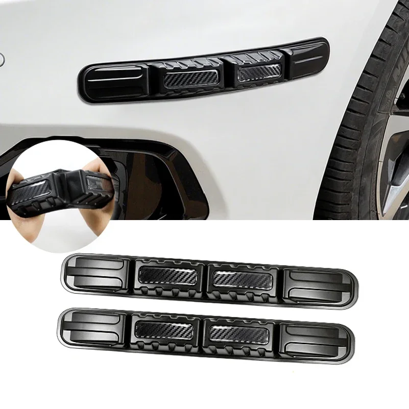 

4pcs Car Bumper Sticker Carbon Pattern Auto TPU Protective Strip Automotive Edge Scratch Resistance Bumper Universal Car Accesso