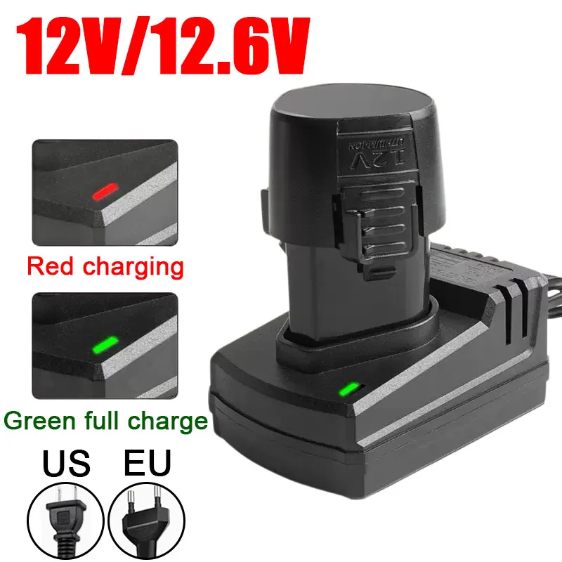

12V/12.6V Universal Electric Drill Charger DC US/EU Li-lon Rechargeable Charger Support 110-240V For Drill Electrical WrenchTool
