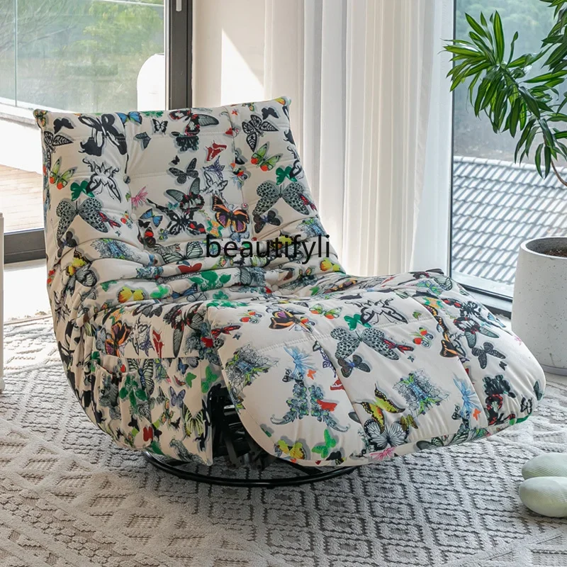 

Sofa chair Living room rotatable butterfly cloth sofa Bedroom home leisure reclining rocking chairQ