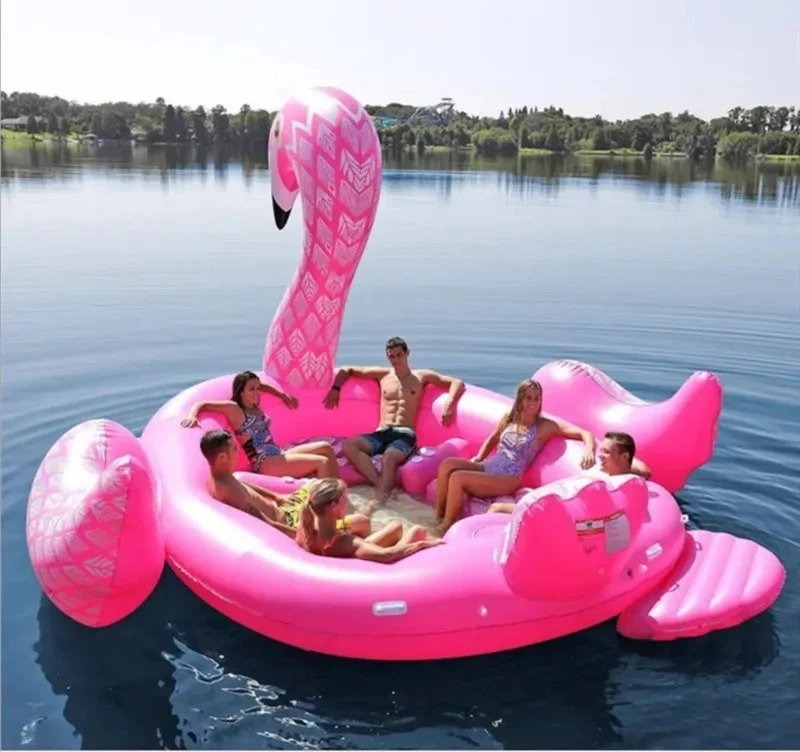 6-8person Huge Flamingo Pool Float Giant Inflatable Unicorn Swimming Pool Accessories Island Party Floating beach Outdoor Toy