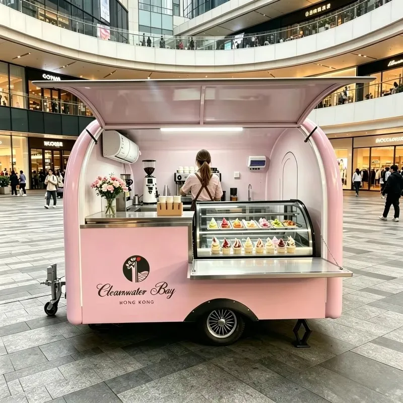 2025 Small Business Trade Street Food Machines  Ice Cream Trailer Hot Dogs Cart Coffee Cart Mobile Bars Mini Food Truck Custom