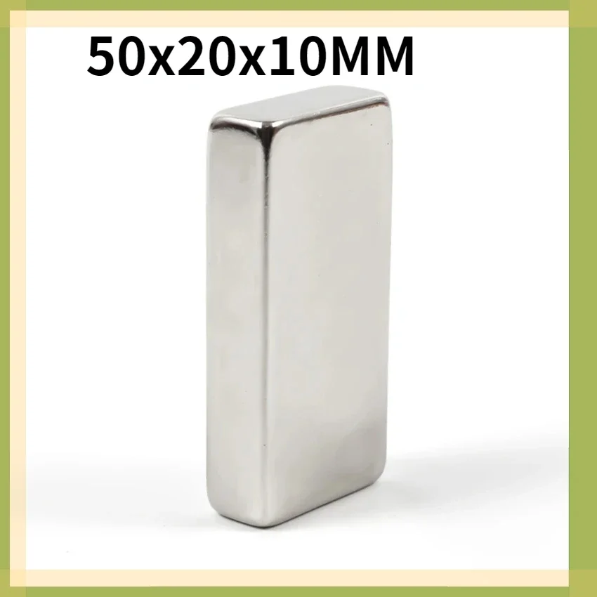 2Pcs 50 x 20 x 10 mm N35 Block Neodymium Magnet Rare Earth Magnets Permanet Super Strong Magnets 50*20*10mm