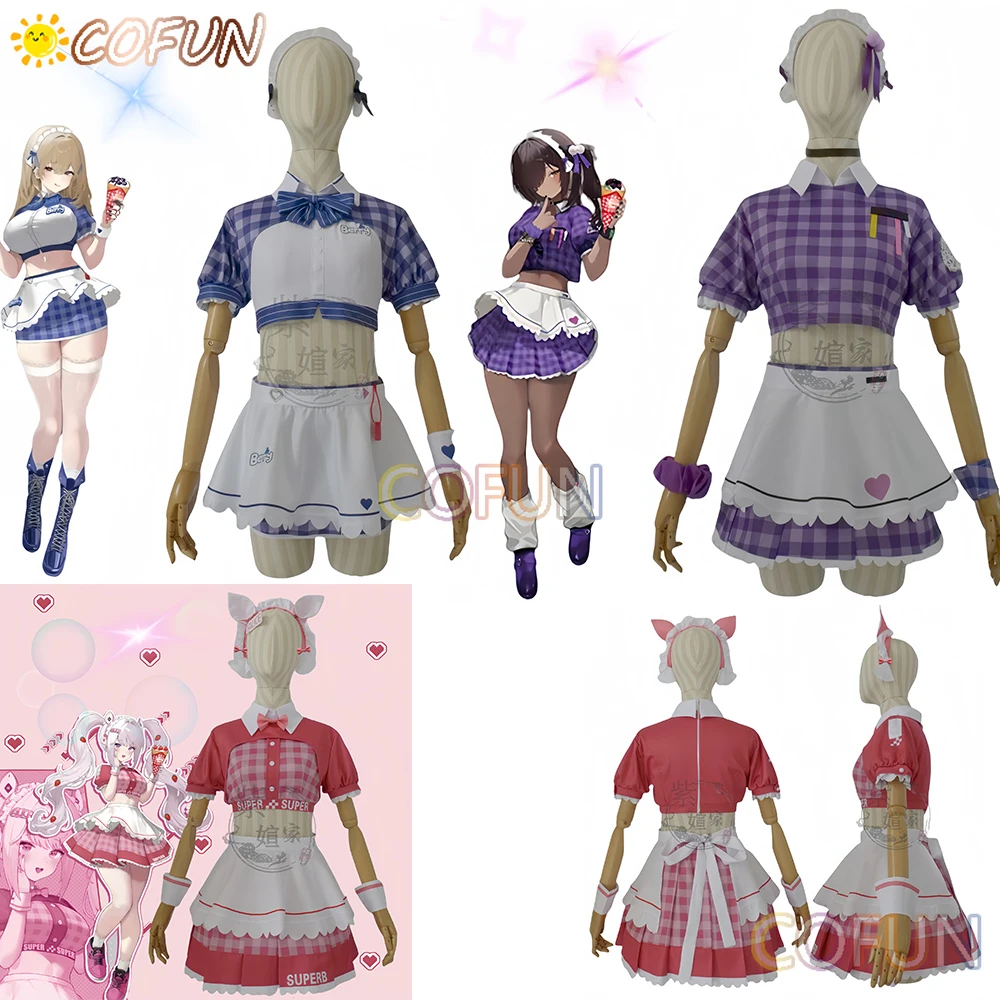 

COFUN аниме NIKKE Goddess of Victory Crêpe Collab Alice/Naga/Tia Maid косплей костюм наряд для женщин полный комплект платье Лолиты