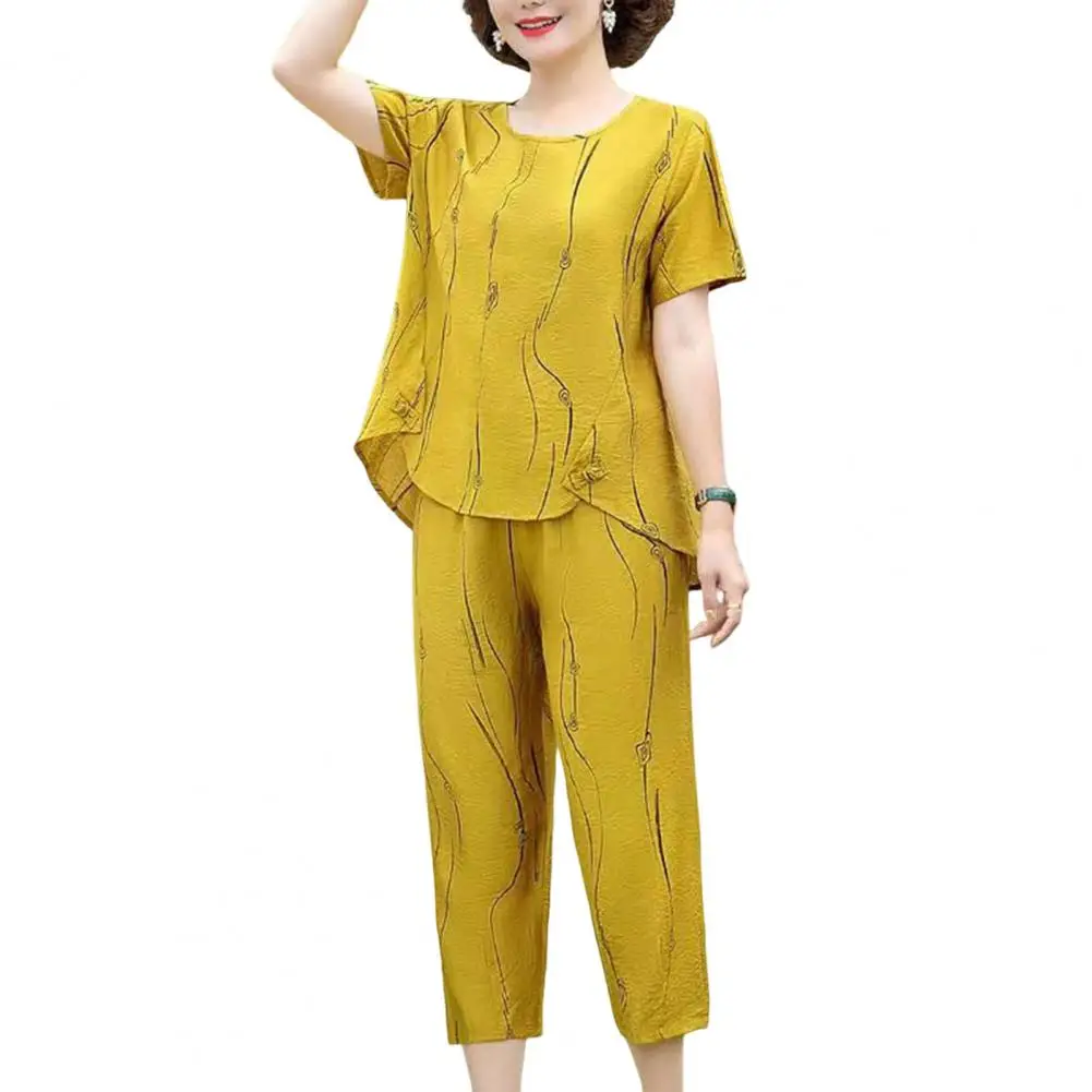 2023 Summer Women\'s Trousers Suit Pastoral Fashion Loose Short Sleeve Two Piece Suit Striped Cotton Linen Wild T-shirt Pant Sets