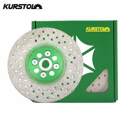 KURSTOL-disco de molienda de diamante para corte de azulejos, hoja de sierra de diamante para mármol, porcelana, piedra, diámetro de 100/115/125mm, rosca M14, 4/4, 5 pulgadas, 1 unidad