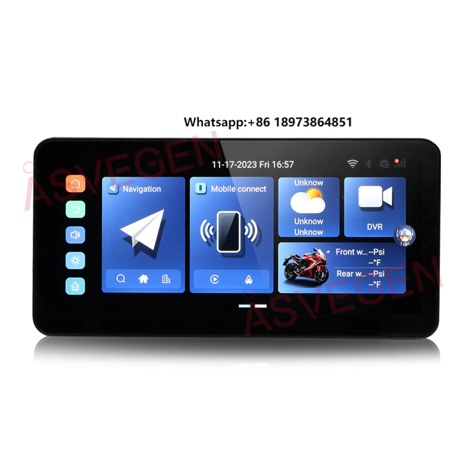 

6.23 Inch Car GPS Motorcycle Universal Navigation 1560*720 Android 12 Wireless Carplay 4G with Front and Back Dual Cameras