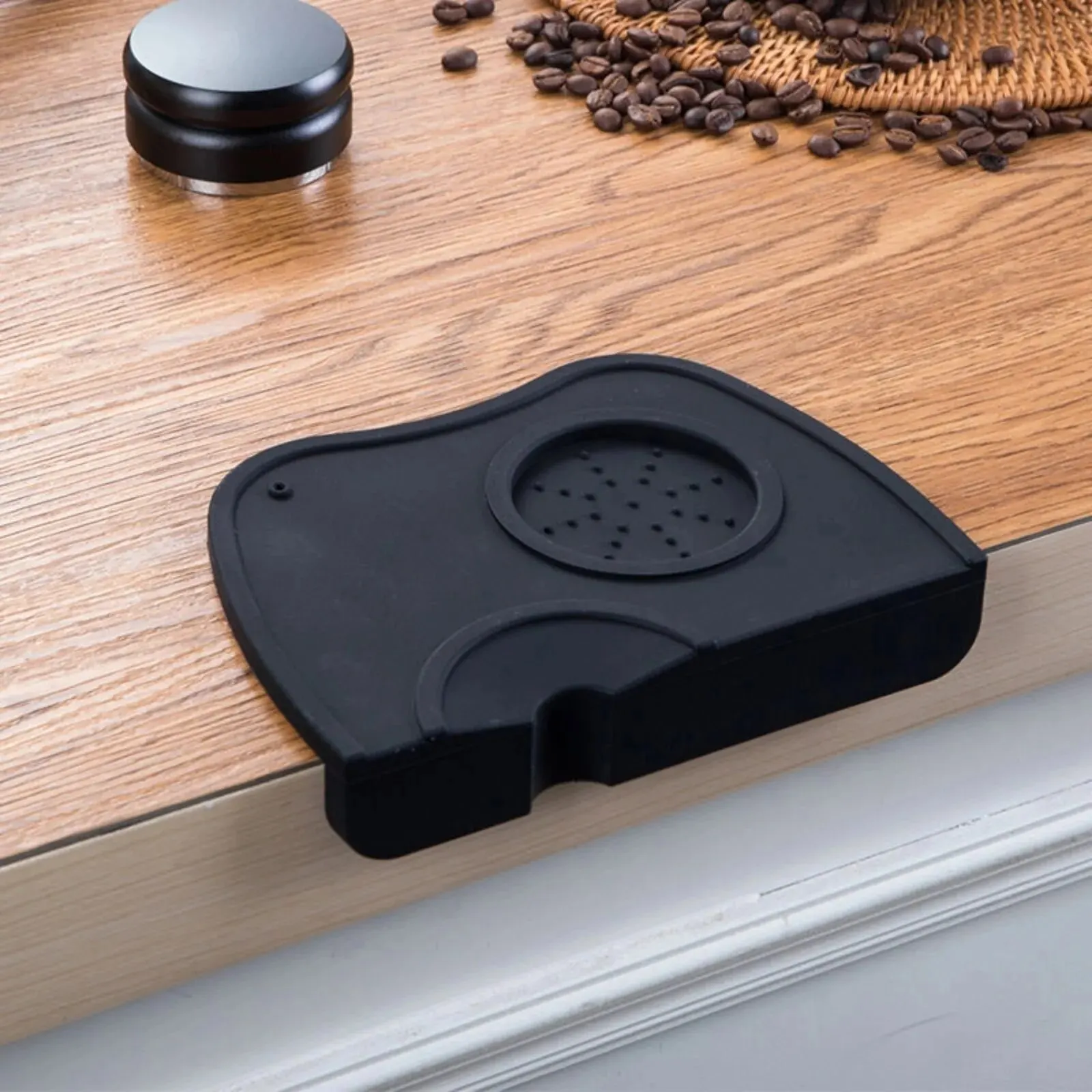 Silicone Espresso Coffee Mat Thicken Corner Anti-skid Black Press Powder Pad Tampers Mat Barista Accessory Coffeeware WDT Tools