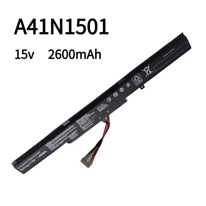 High-quality battery compatible with ASUS A41N1501, N552V, N752V, ZX70V, GL752JW, GL752VW, FX71 series laptops