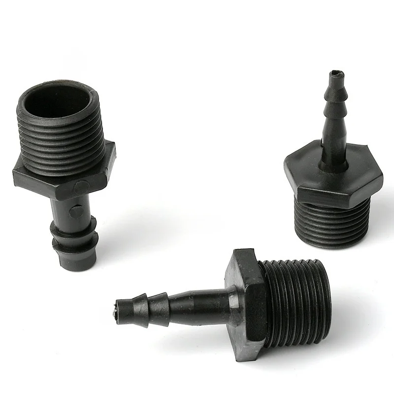 3~20PCS Black 1/2 Inch Male Thread PP Pagoda Connector Aquarium Fish Tank Plastic Hose Accessories Irrigation System Coupler