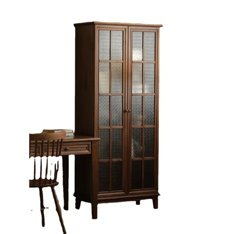 

American all-solid wood locker North American black walnut edge cabinet Modern simple bookshelf storage cabinet