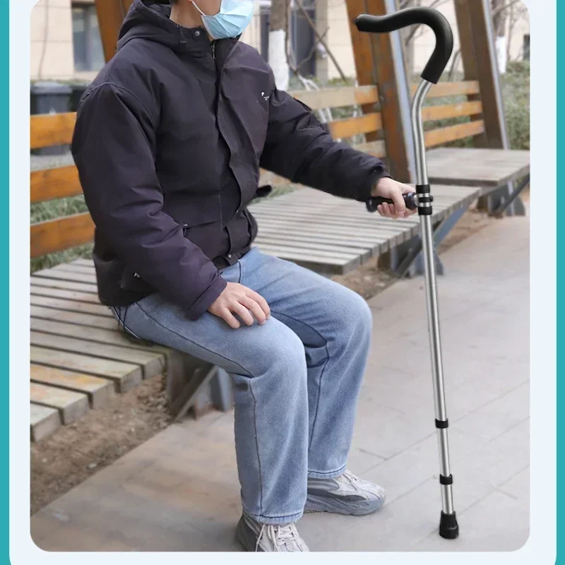 Adjustable Multi-Functional Armpit Crutches, Non-Slip Stable Cane for Rehabilitation, Assistance in Getting Up, Mobility Aid