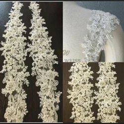 Beaded Appliques Removable Shoulder Straps Wedding Party Dress Shawl Wedding Gauze Arms for Strapless Dress Customized