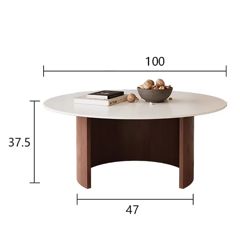 Luxury Round Side Table Marble Nesting Retro Storage Coffee Table Vintage Rustic Mesas De Centro Para Sala Living Room Furniture