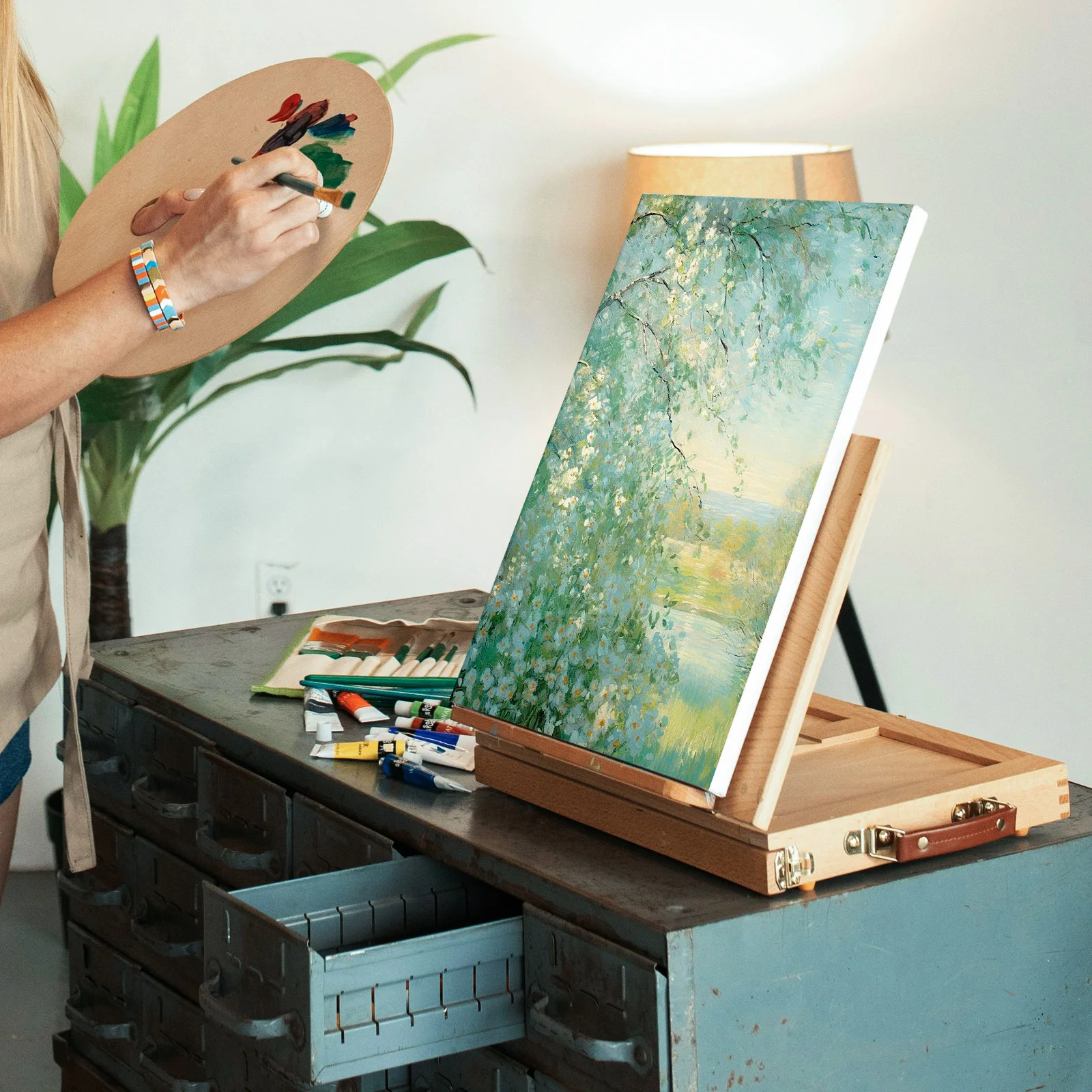 

6Pcs Oil Painting Canvas Boards Set Square Shape Painting Panels for Acrylic Oil Art Artist Drawing Frame Supplies