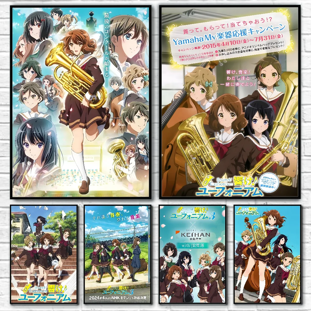 

H-Hibike E-EuphoniumS Poster Sticky Wall Art Printing Waterproof Home Living Bed Room Bar Aesthetic Decor