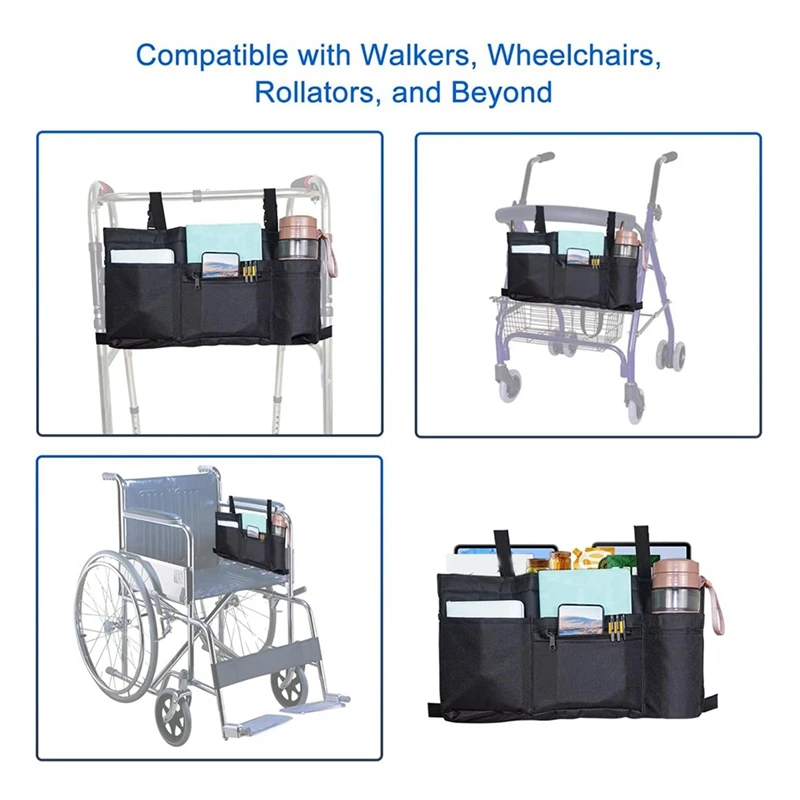 Walker Bag with Soft Cooler & Cup Holder,Walker Bags for Folding Walker,WalkerBaskets,Cup Holder for Walker