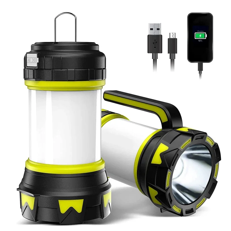 

Camp Lamp LED Camping Light USB Rechargeable Flashlight Dimmable Spotlight Work Light Waterproof Searchlight Emergency Lantern