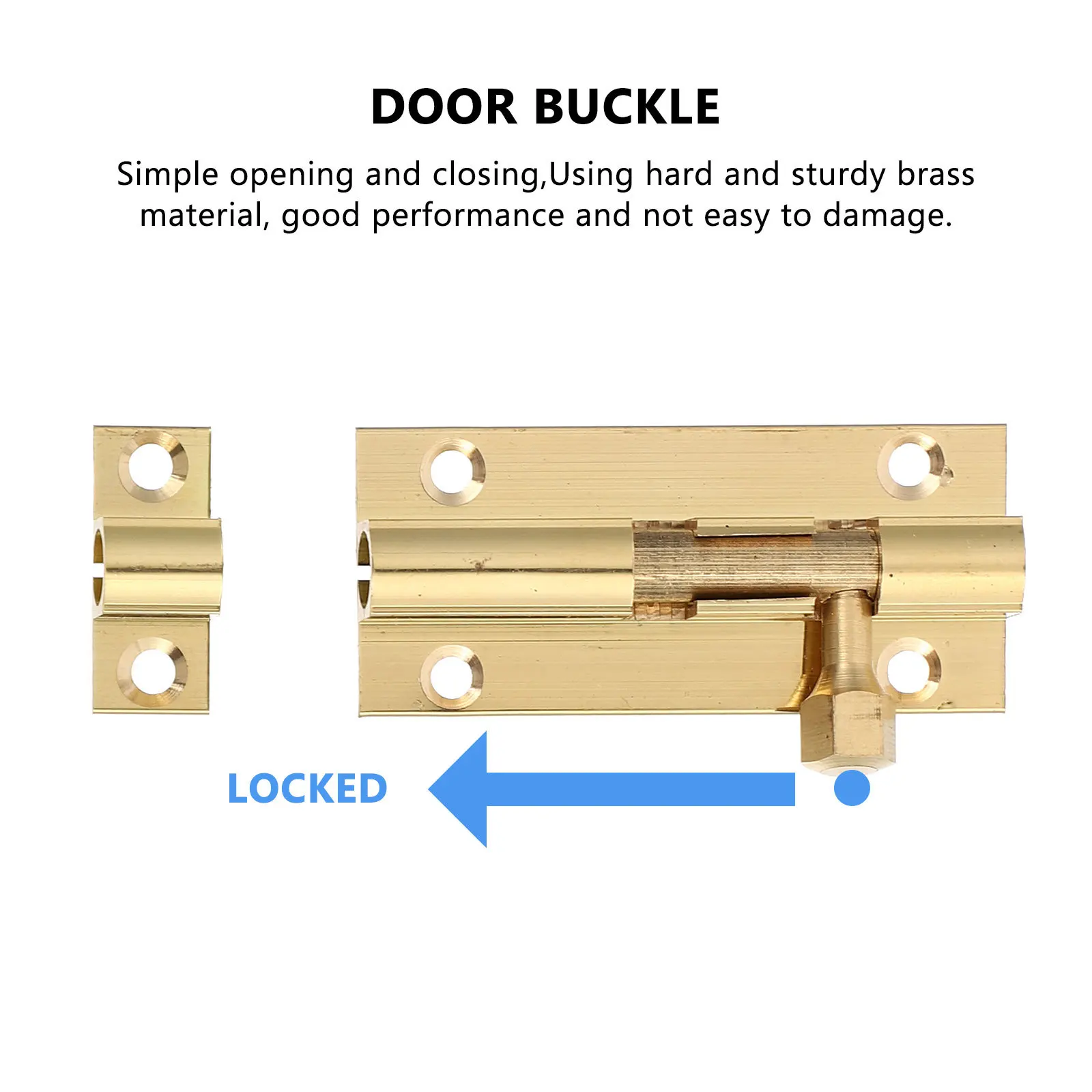 

2Pcs Copper Door Pin High-Quality Strong Durable Security Furniture 2 Inches 23 Wide Practical Copper Bolt Door Brass Bolt